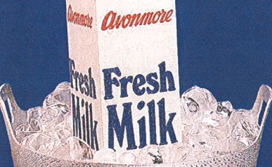 Avonmore Freshmilk carton on ice